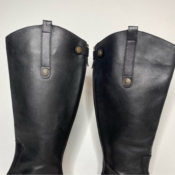 New! Sam Edelman Penny Black Leather Wide Calf Riding Boot 6M - Picture 8 of 12